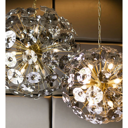 Hanglamp Flowerbom 81x81x81cm smoke glas