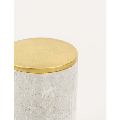 Opbergbox Celeste met messing deksel 7,5x8x10 cm