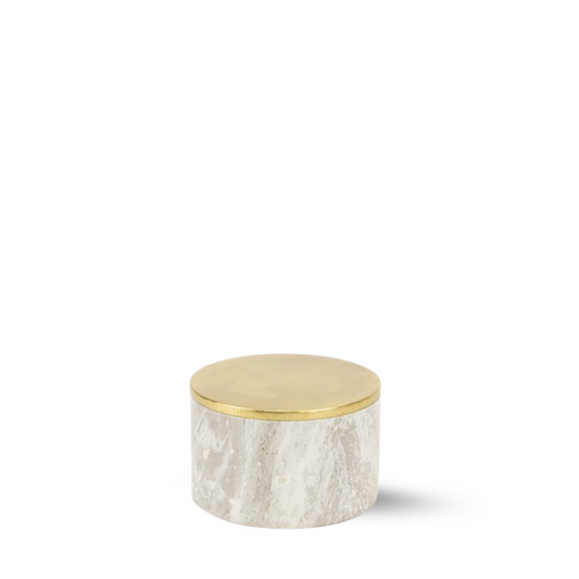 Opbergbox Celeste met messing deksel 10,5x6x5 cm