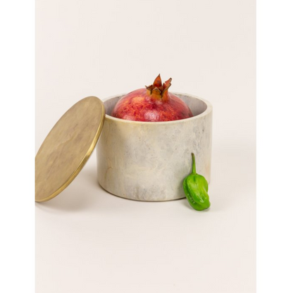 Celeste storage box with brass lid 13.5x8x9.5 cm 