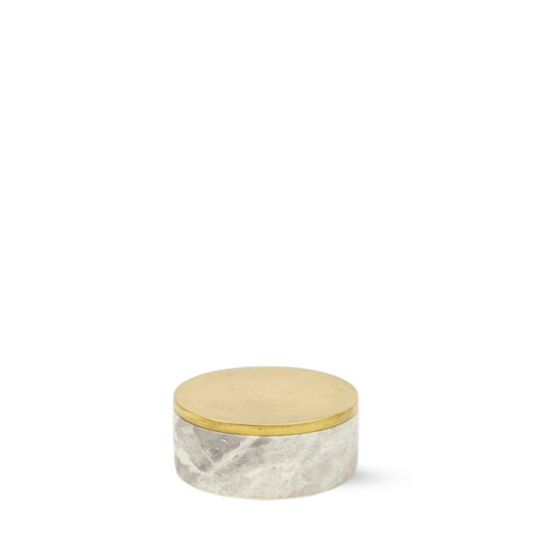 Opbergbox Celeste met messing deksel 8x8x3 cm