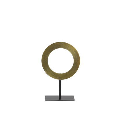 Ring-Ornament op voet goud/zwart WAIWO 25x39 cm (S)