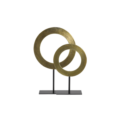 Ring-Ornament op voet goud/zwart WAIWO 25x39 cm (S)