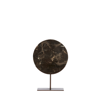 Ornament on foot 25.5x10x38.5 cm MORENO dark brown marble (S)
