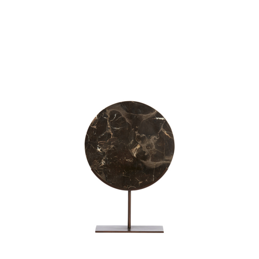 Ornament op voet 25,5x10x38,5 cm MORENO donker bruin marmer (S)