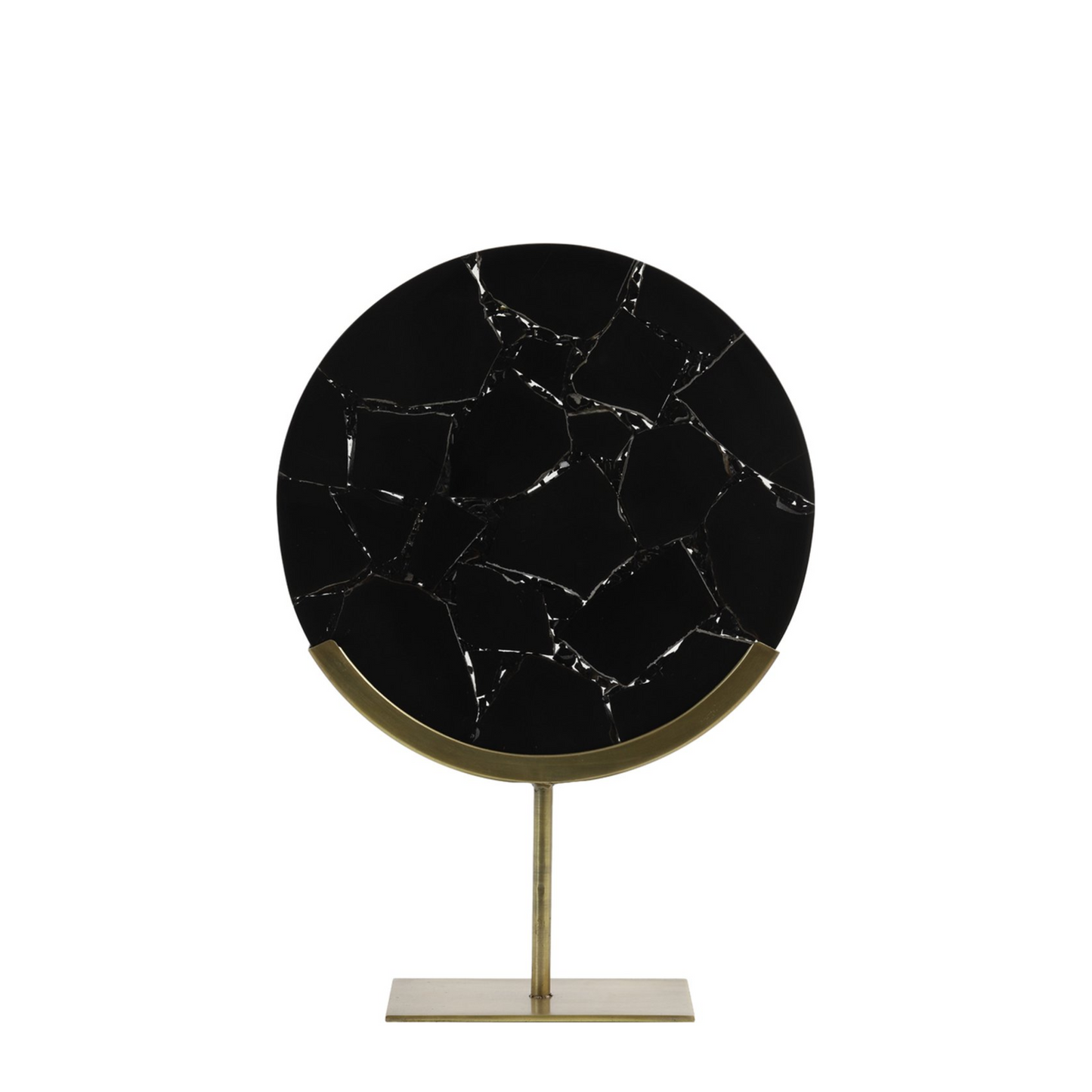 Ornament op voet marmer zwart GOUYA 35 x 12 x 50 cm (L)