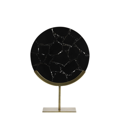 Ornament op voet marmer zwart GOUYA 35 x 12 x 50 cm (L)