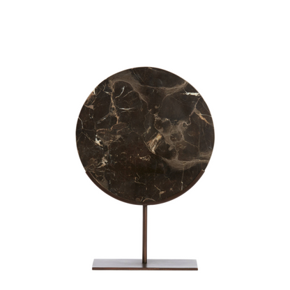 Ornament on foot 35x10x51.5 cm MORENO dark brown marble (L)