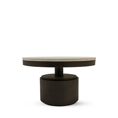PTMD | Bregt beige coffee table 60x60x35cm marble/steel (S)
