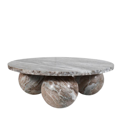PTMD | Diro beige marble coffee table 99x99x33 cm