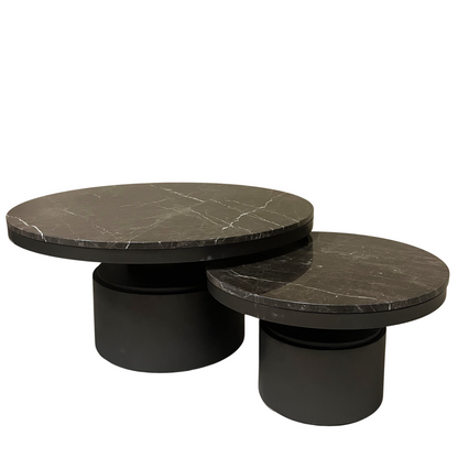 PTMD | Salontafel Bregt 60x60x35cm bruin marmer/staal (S)
