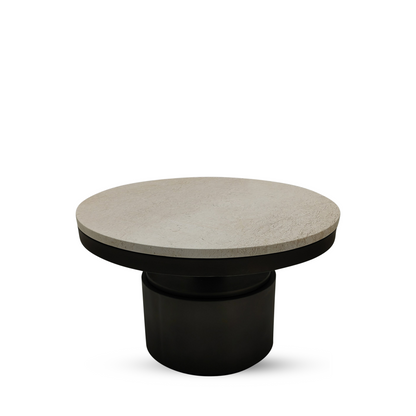 PTMD | Bregt beige coffee table 60x60x35cm marble/steel (S)