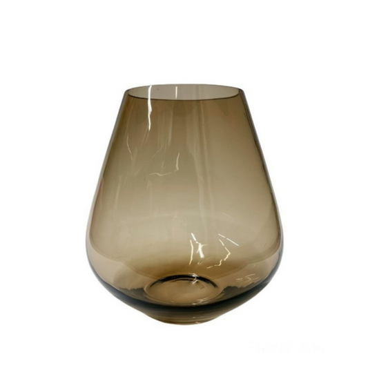 Pear vaas amber/taupe Glas 27x22cm (L)