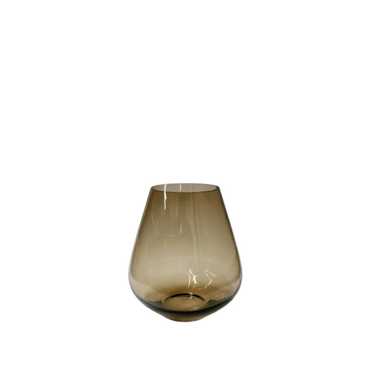 Pear Vaas Amber/Taupe glas 13 cm x 15 cm (S)