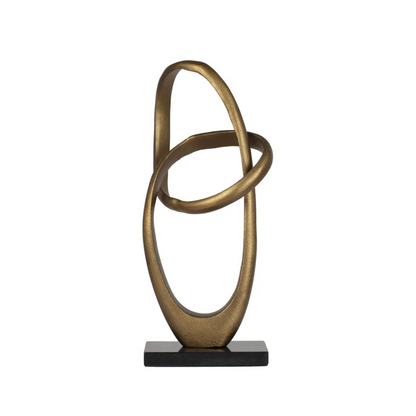 Sculptuur ovaal Myla goud/zwart
