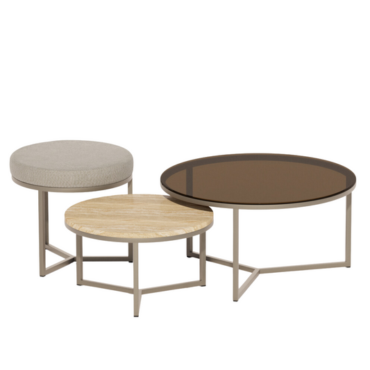 Salontafel Amelie Ø80 cm - Ø60 cm -  Ø50 cm set/3