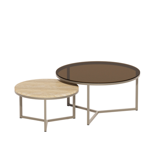 Salontafel Amelie Ø80 cm - Ø60 cm set/2