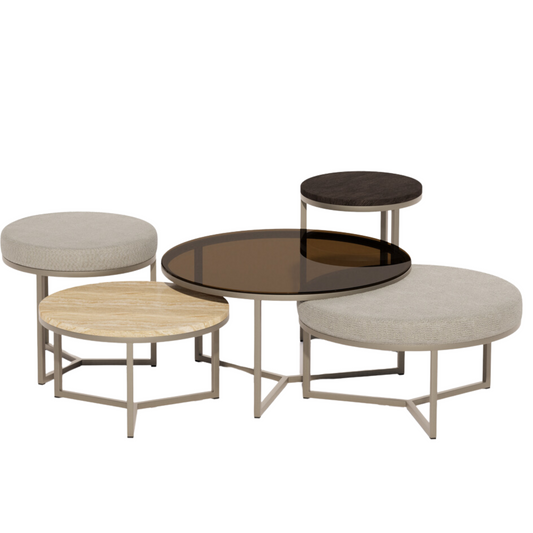 Salontafel Amelie Ø80cm - Ø60cm - Ø40cm - Ø70cm - Ø50cm set/5