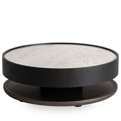 Salontafel Beyza 93x93x32 cm bruin/brons/ wit marmer