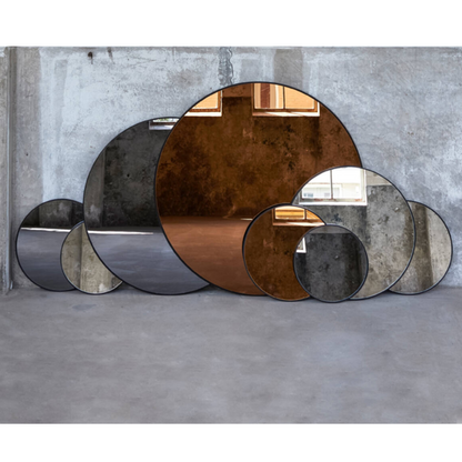 Spiegel rond bruin/brons glas Esto
