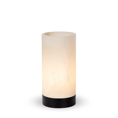 Tafellamp Alora alabaster/ zwart eikenhout 25x14x14 cm (M)