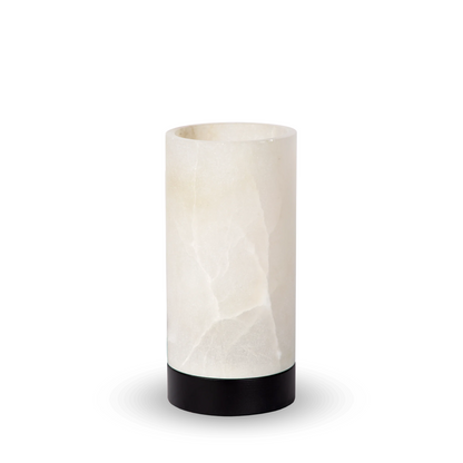 Tafellamp Alora alabaster/ zwart eikenhout 25x14x14 cm (M)