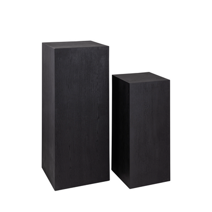 Zuilen zwart eikenfineer set/2 45x45x120 cm/ 45x45x100 cm