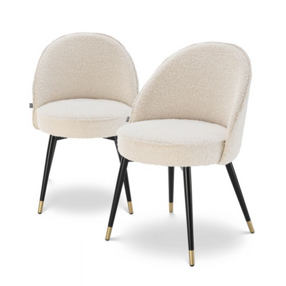 Eetkamerstoel Eichholtz Cooper bouncle creme set/2