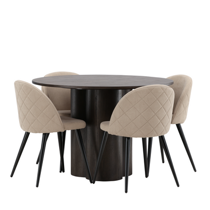 Eettafel Dano rond ø 110 cm donkerbruin