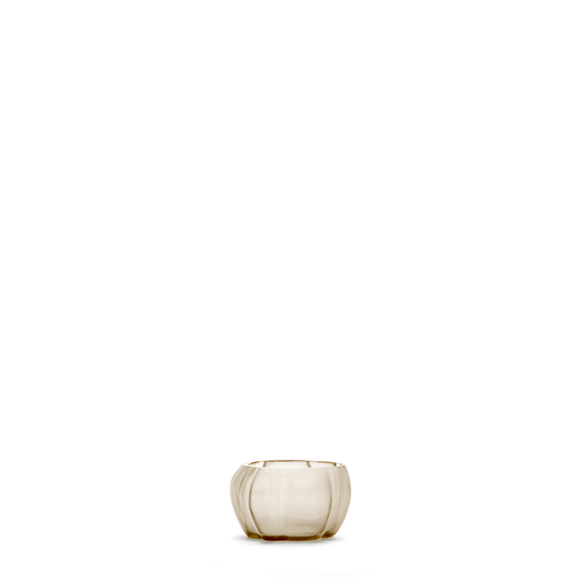 Guaxs | Lalibela theelichthouder 7x11 cm beige/ smokegrey