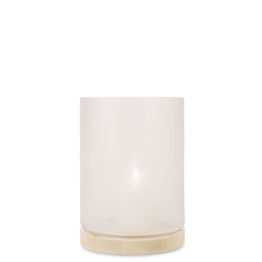 Guaxs | Windlicht Aran wit/ licht eiken 40x30x30 cm (XL)