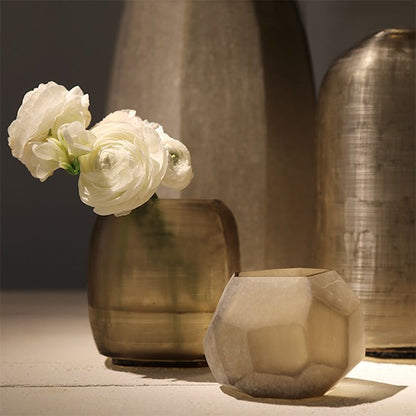 Guaxs | CUBISTIC theelichthouder 9x12x7 cm taupe/beige
