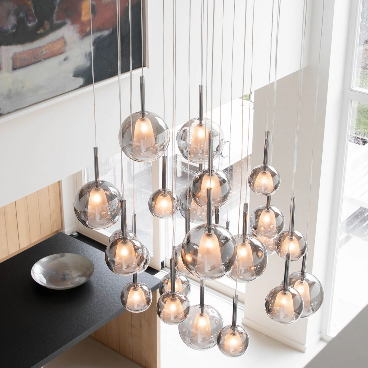 Hanglamp Liva 25 | smokegrey | witte plafondplaat