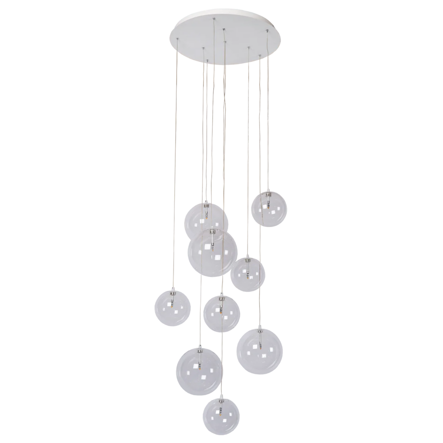 Hanglamp Novi 9 wit | transparante snoeren