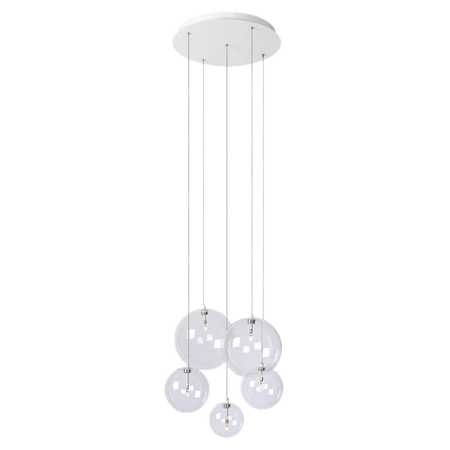 Hanglamp Novi 5 wit | transparante snoeren