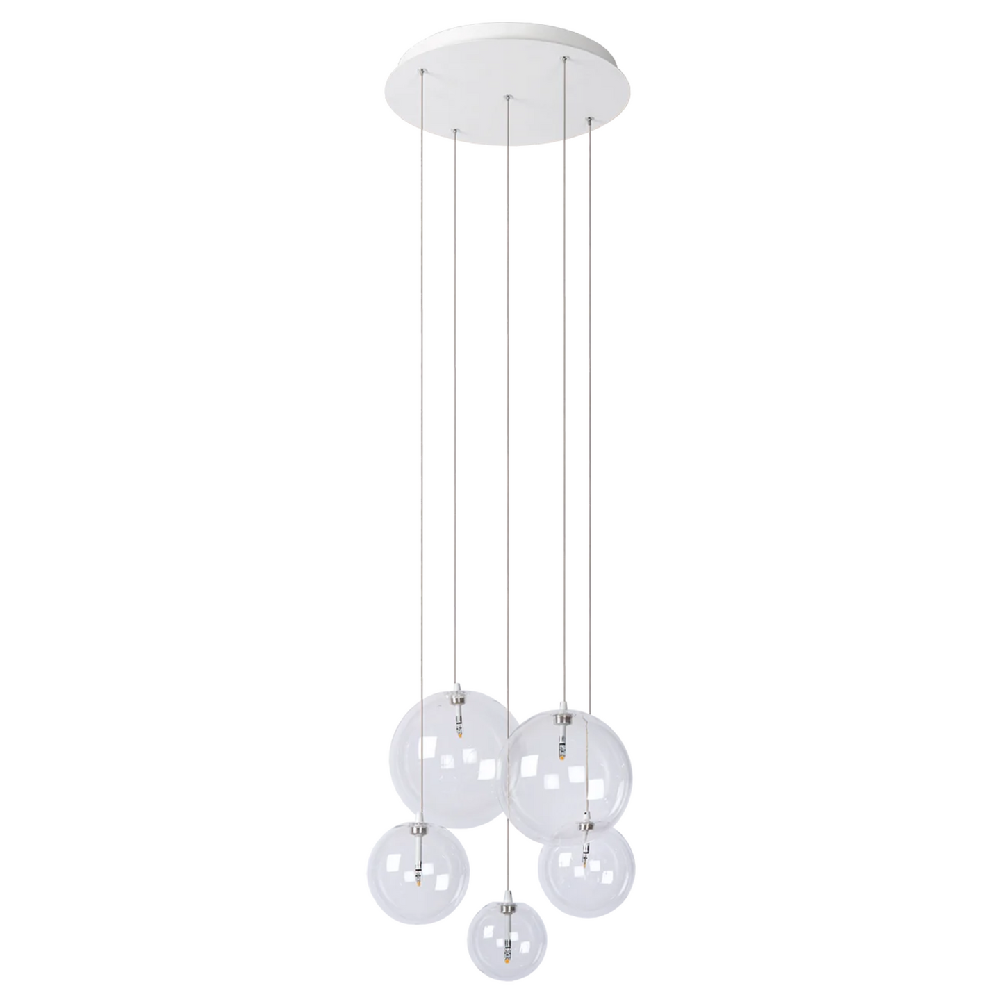 Hanglamp Novi 5 wit | transparante snoeren