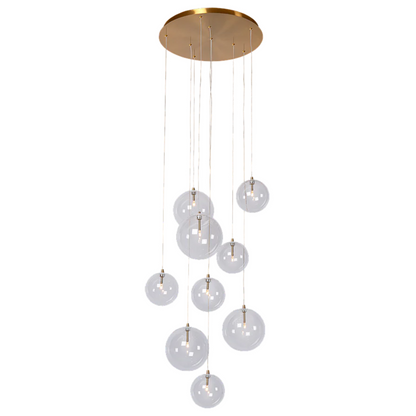 Novi 9 pendant lamp, white/bronze | transparent cords