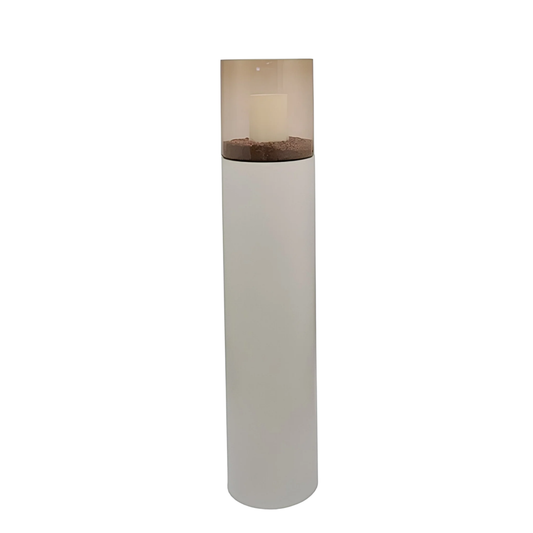 Hurricane stand-solid ivory matt | topaz hurricane lamp H. 127 cm (L)