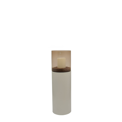 Hurricane stand-solid ivory mat | topaz hurricane lamp H. 87 cm (S)