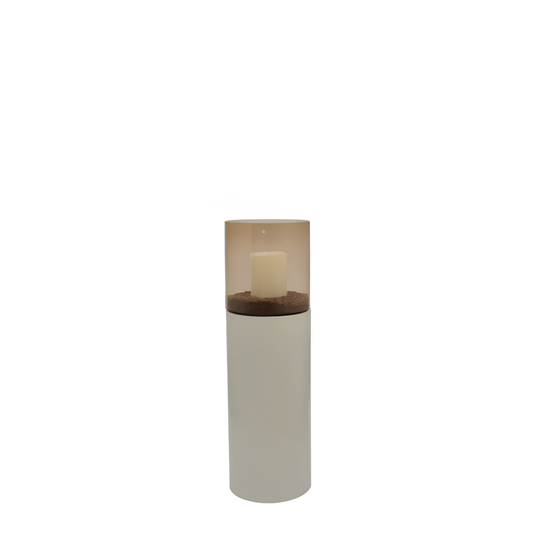 Hurricane stand-solid ivory mat | topaz hurricane lamp H. 87 cm (S)