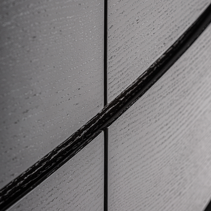 Dressoir Lioren in zwart hout met wit gesinterd steen blad, modern contemporary design met zes lades – Maison Collection.