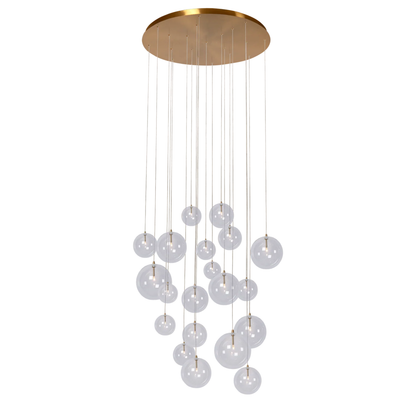 Novi 20 pendant lamp | gold-bronze ceiling plate | transparent cords