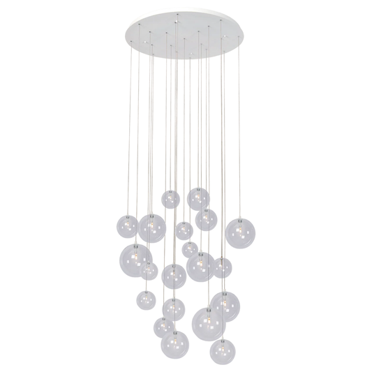 Novi 20 hanglamp | witte plafondplaat | transparante snoeren