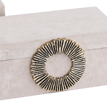 Opbergboxen Luxus beige/goud set van 2