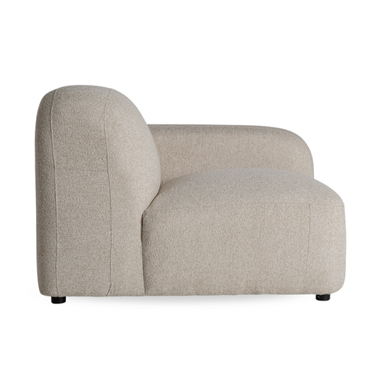 Sora Lounge Hoekmodule – Modulaire Japandi Bank in Crème 115x115x74 cm