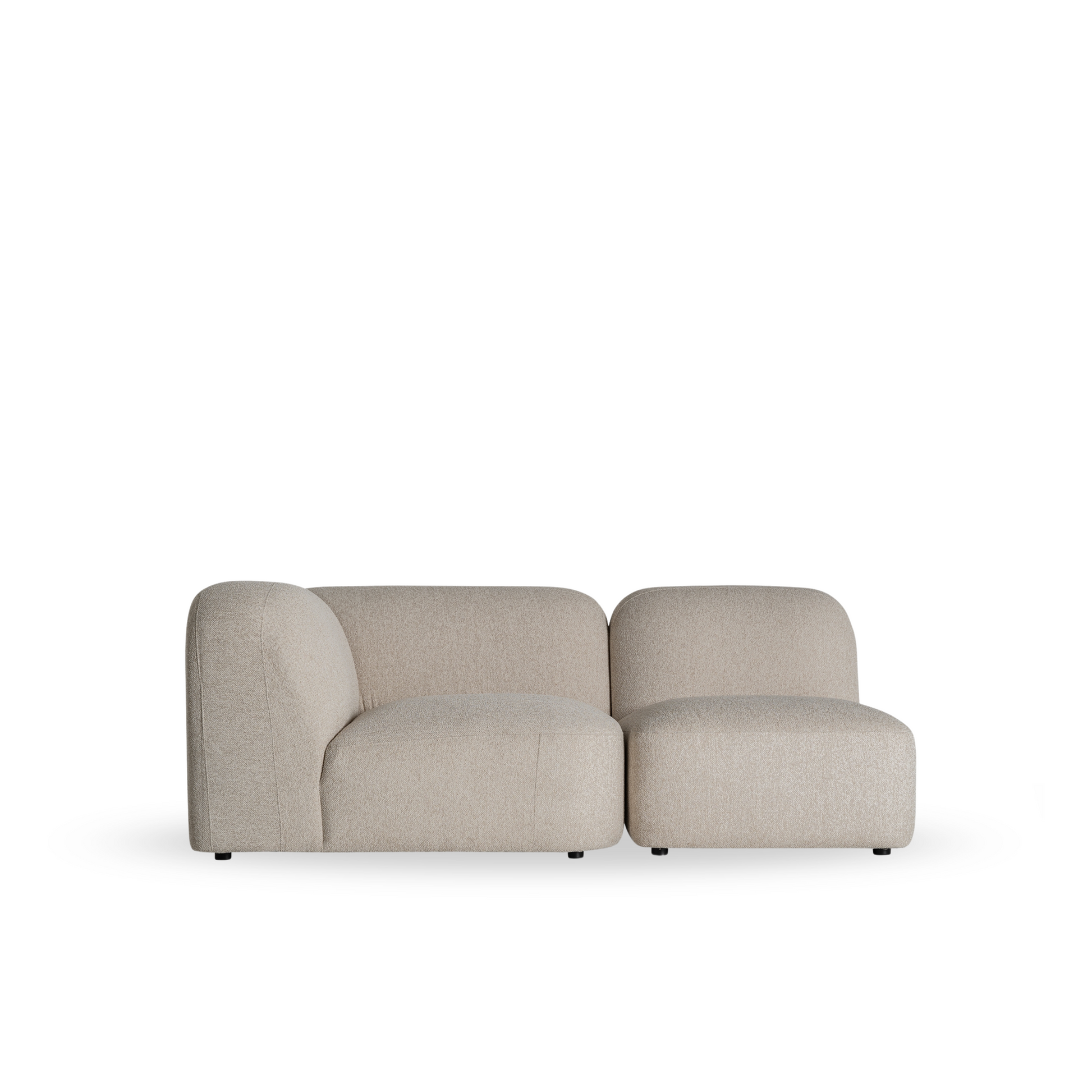 Modulaire Japandi bank in crème stof met afgeronde vormen – Maison Collection.