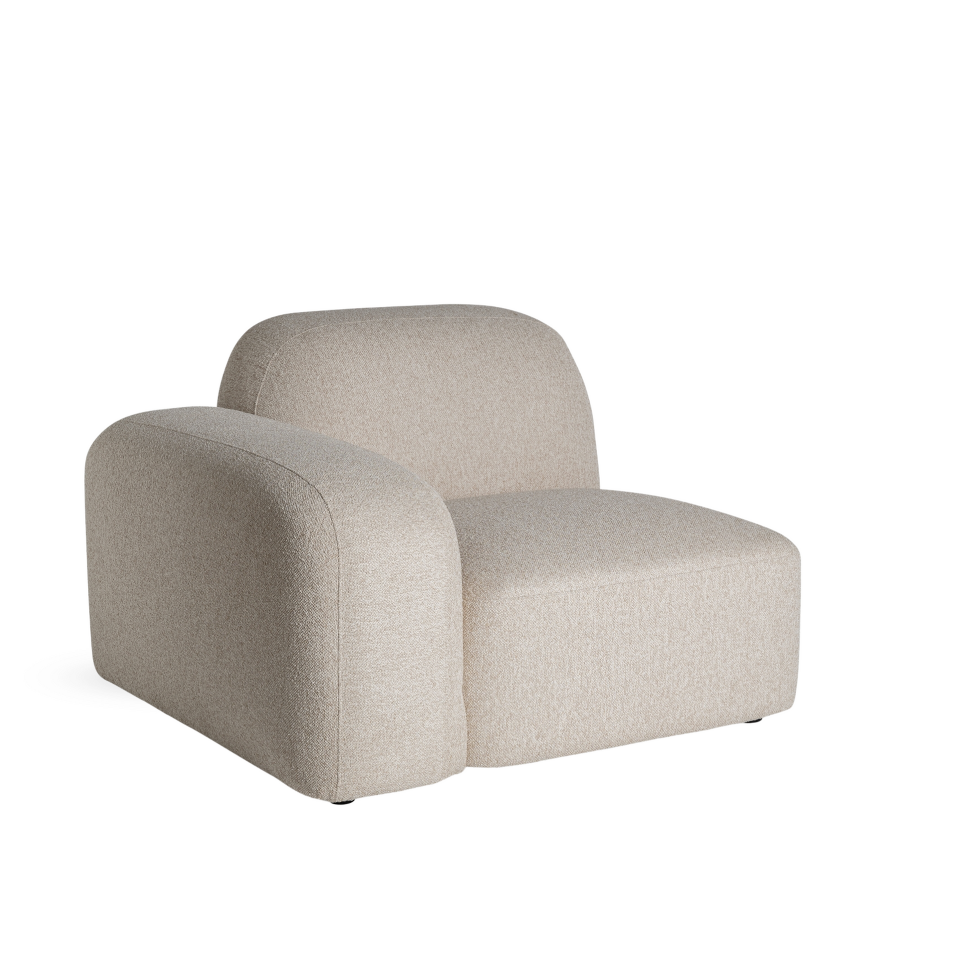 Modulaire Japandi bank in crème stof met afgeronde vormen – Maison Collection
