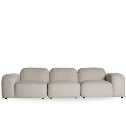 Modulaire Japandi bank in crème stof met afgeronde vormen – Maison Collection.