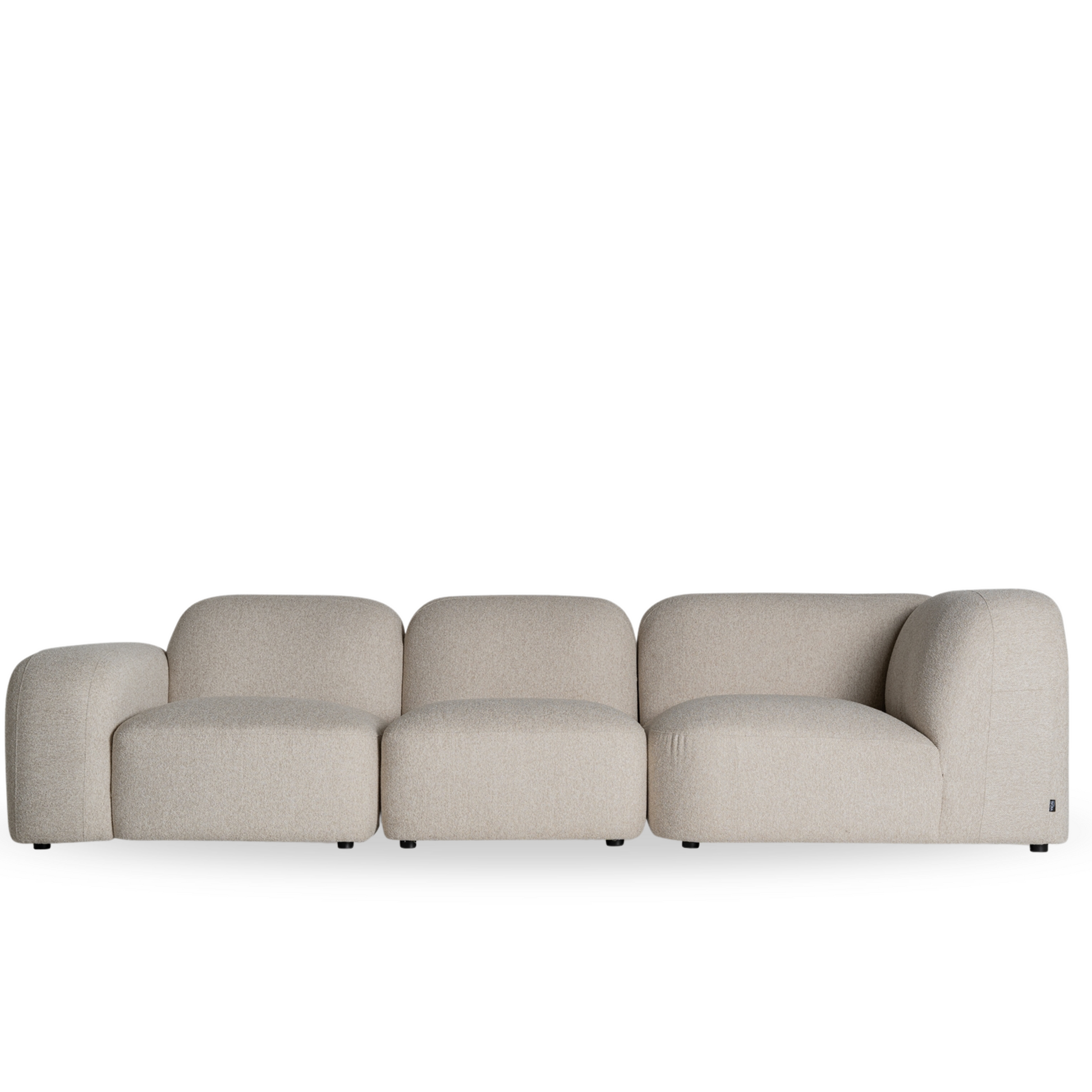 Modulaire Japandi bank in crème stof met afgeronde vormen – Maison Collection.
