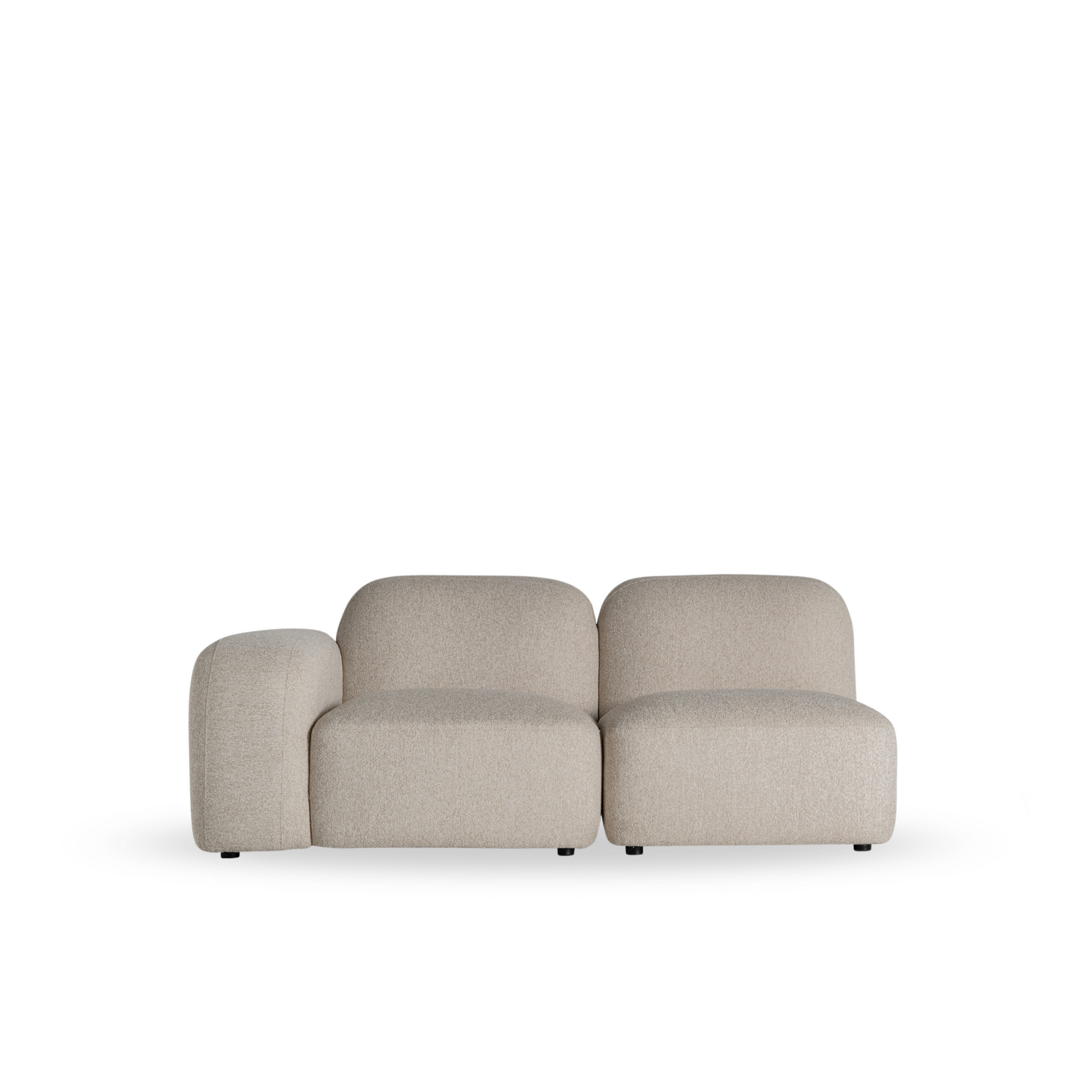 Modulaire Japandi bank in crème stof met afgeronde vormen – Maison Collection